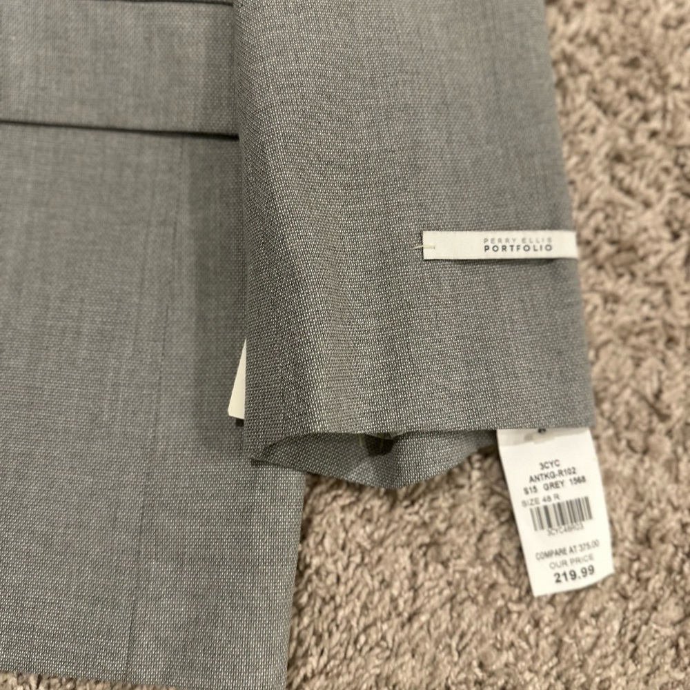 Men's Gray suit. Perry Ellis Portfolio Grey Suit. Brand New!! With tags!! - Picture 3 of 7